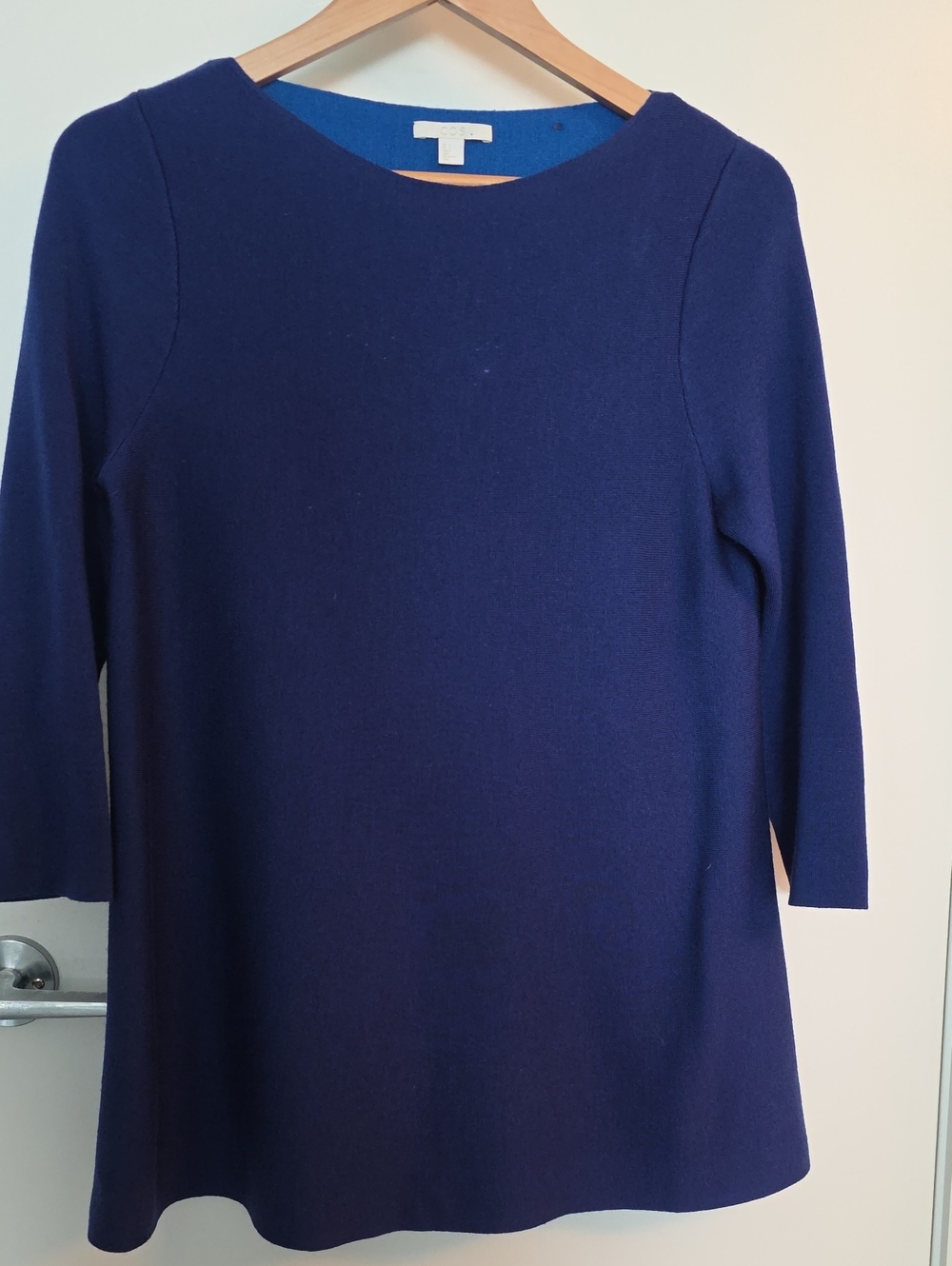 COS Deep Navy Long-Sleeve Shift Dress